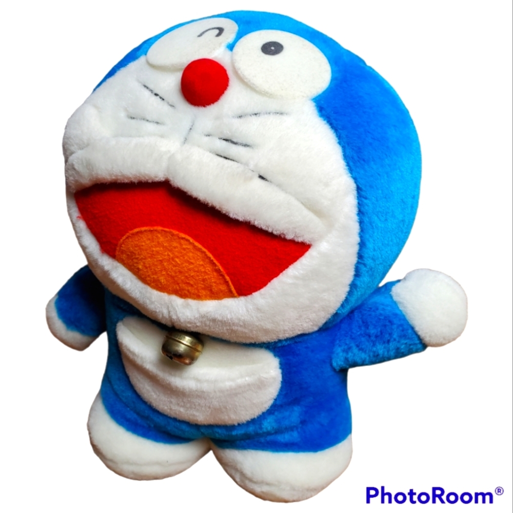 Vintage 1970 Doraemon 15” Plush Anime Stuffed Toy  Stuffie Fujiko Fujio 1970